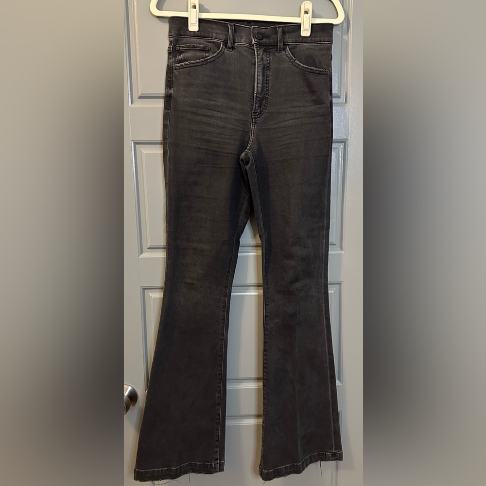 Express Dark Gray Flare Jeans